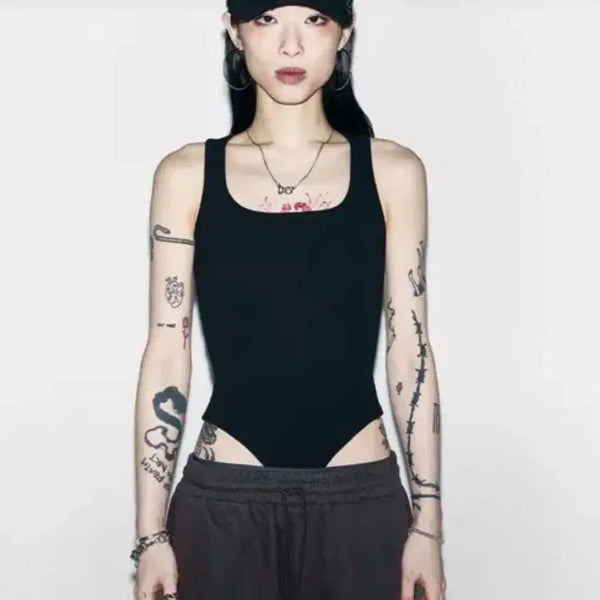 [BUNJANG] YEEL Basic Logo Bodysuit Black / Yeel basic logo bodysuit 바디수트 leey