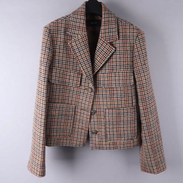 [BUNJANG] On&On Houndstooth Check Wool Crop Jacket Size 2 / (여성) 온앤온(on&on) 하운드투스 체크 울 크롭 자켓 (2)
