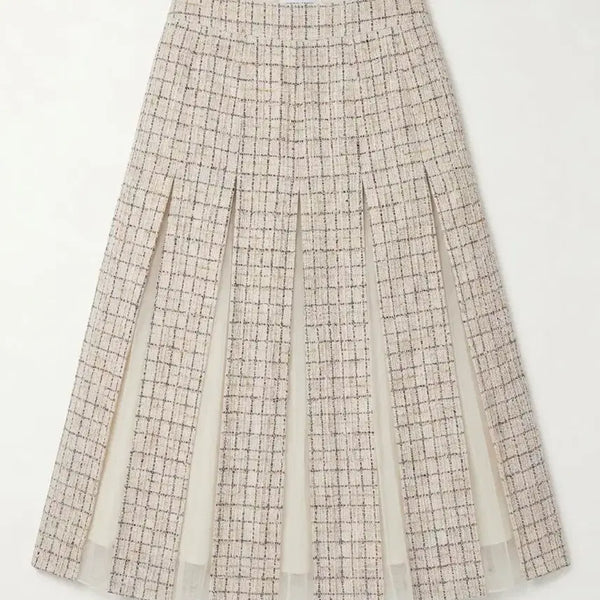 [BUNJANG] It MICHAA Tweed Pleated Skirt / 잇미샤   트위드 치마