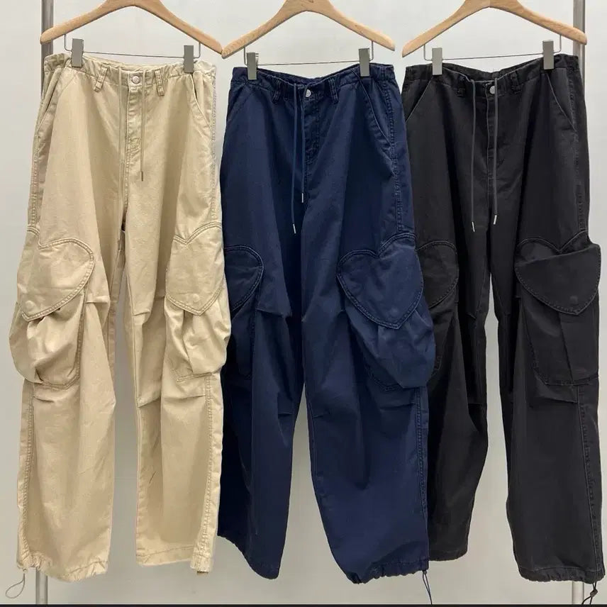 [BUNJANG] Heart Cargo Pants Navy / 촬영상품 하트 카고팬츠 네이비
