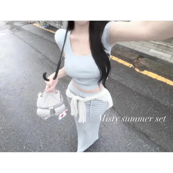 [BUNJANG] Glamni Sprite Two-Piece Set / 글램니 스프라이트 투피스 세트