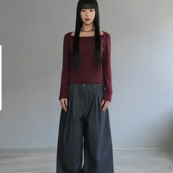 [BUNJANG] Binaryone Handmade Lace 7-Sleeve T-Shirt / 새상품 바이너리원 자체제작 레이스 7부 티셔츠