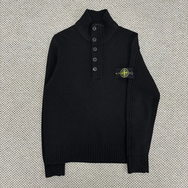 [BUNJANG] Stone Island Half-Zip Knit M Black / [M]스톤아일랜드 반집업 니트