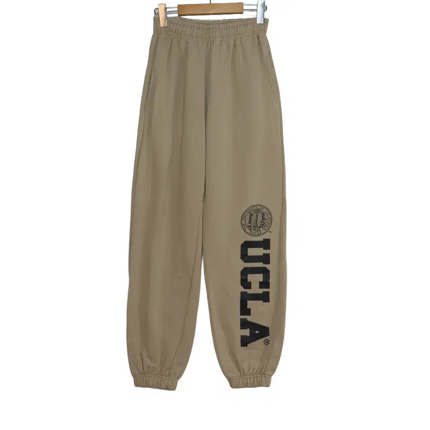 [BUNJANG] UCLA Beige Logo Jogger Sweatpants Size S / UCLA 유씨엘에이 로고 베이지 조거팬츠 S