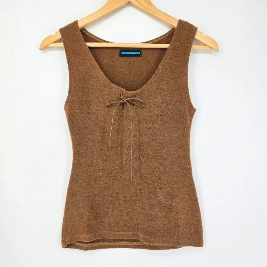 [BUNJANG] Vintage Knit Sleeveless Top - Brown / 일본 빈티지  니트 민소매 브라운