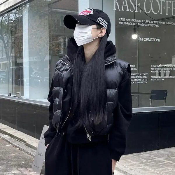 [BUNJANG] Khaki Point Padded Vest / 카키포인트 패딩 조끼
