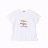 [BUNJANG] PASSEL Cloud Patch Short Sleeve T-Shirt White / 패슬 클라우드 패치 반팔티 화이트