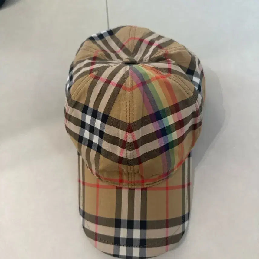 [BUNJANG] Burberry Check Rainbow Ball Cap / 버버리 체크 레인보우 볼캡