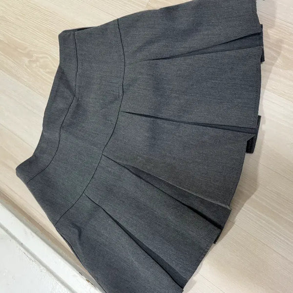 [BUNJANG] Binary One Grey Pleated Skirt / 바이너리원 그레이 플리츠 스커트