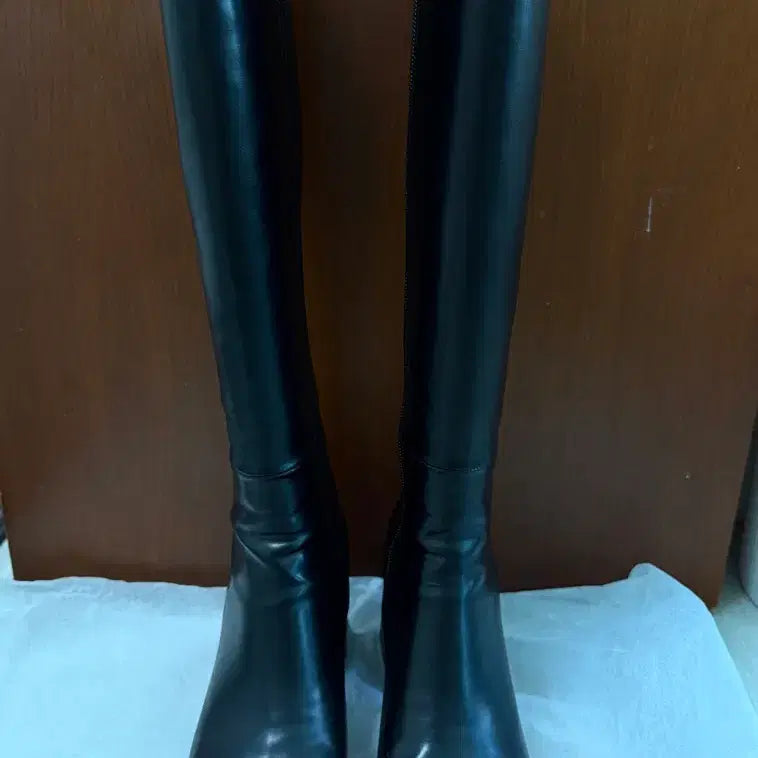 [BUNJANG] CLODIT Square Platform Heel Long Boots (Black, 240) / [CLODIT] 스퀘어 가보시힐 롱부츠 240 / 블랙