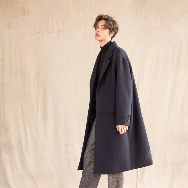 [BUNJANG] 707 Studio Half Double Coat Navy Size 48 / 707 하프 더블 코트 (싱글) 네이비 48사이즈