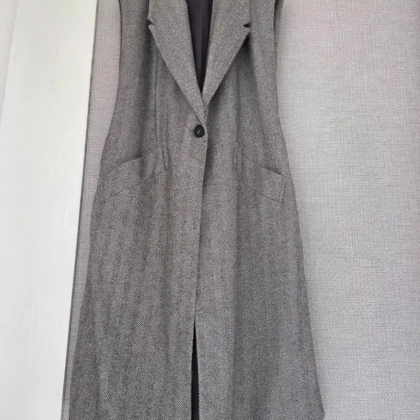 [BUNJANG] LEMAGE Wool Blend Herringbone Long Vest / LEMAGE 울70% 롱베스트