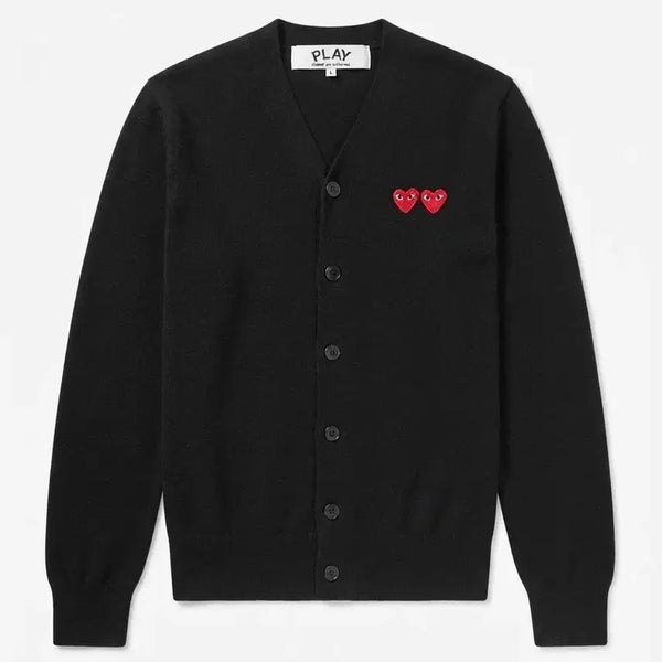 [BUNJANG] Comme des Garçons Double Emblem Cardigan Black S / 꼼데가르송 더블 와펜 가디건 블랙 S
