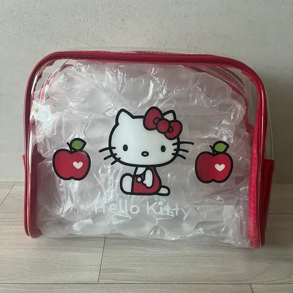 [BUNJANG] Hello Kitty Transparent Pouch Red / 헬로키티 투명 파우치 레드