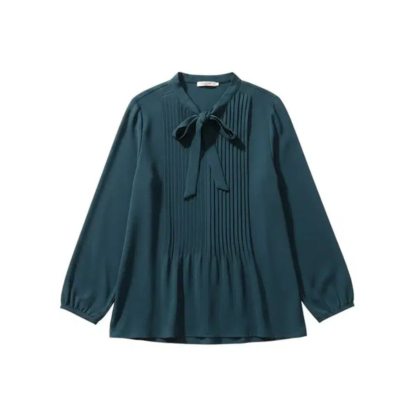 [BUNJANG] Ailene Teal Pleated Blouse (Size 66) / 여성66/ ailene 청록 플리츠 블라우스 3-40