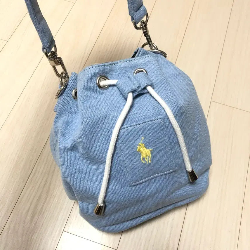 [BUNJANG] Upcycled Polo Drawstring Bucket Backpack / 업사이클링 폴로 복조리 버킷 백팩