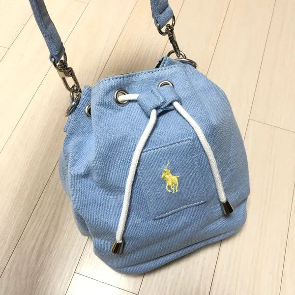 [BUNJANG] Upcycled Polo Drawstring Bucket Backpack / 업사이클링 폴로 복조리 버킷 백팩