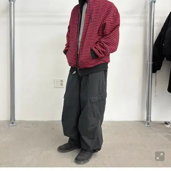 [BUNJANG] SUADE Suede Cargo Pants Black M / 스웨이드 SUADE 카고 팬츠 블랙 M