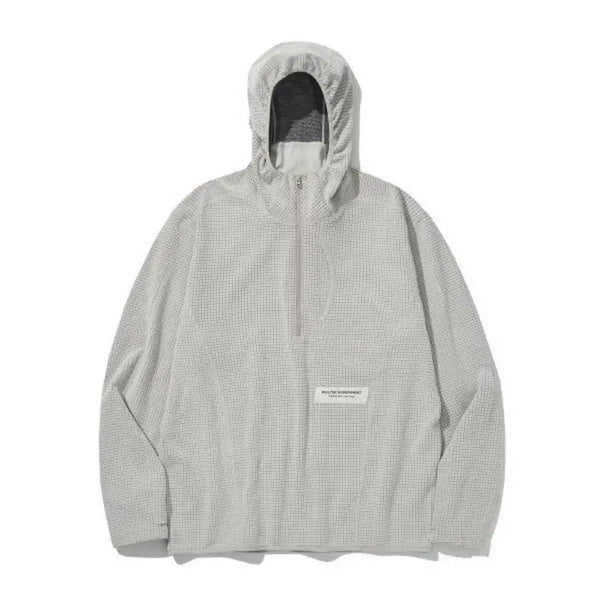 [BUNJANG] Welter Experiment Saggak Fleece Hood Pullover White Size 1 / 웰터 익스페리먼트 / 사각 플리스 후드 풀오버 / White/ Size 1