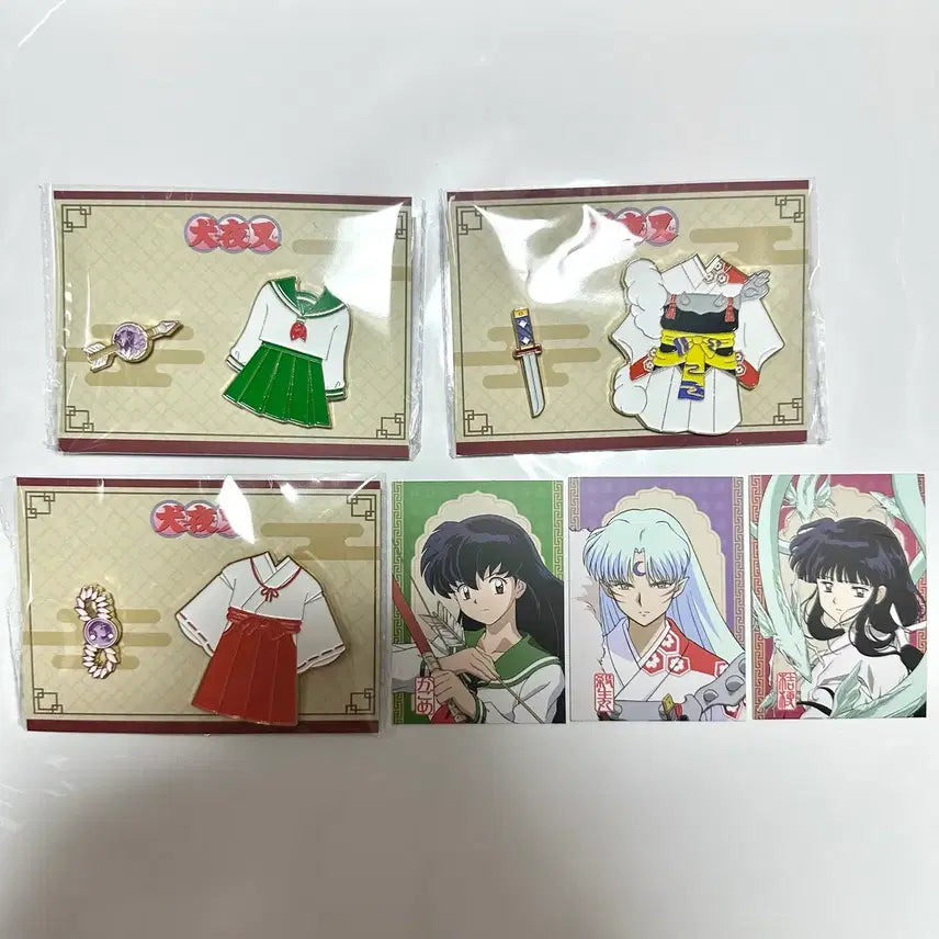 [BUNJANG] Inuyasha Costume Badge & Card Set (Sealed Bundle) / (미개봉/일괄)이누야샤 CGV 셋쇼마루,금강,가영이 코스튬 뱃지 세트