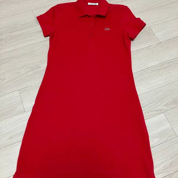 [BUNJANG] Lacoste Red Collar Dress / 라코스테 카라 원피스 레드