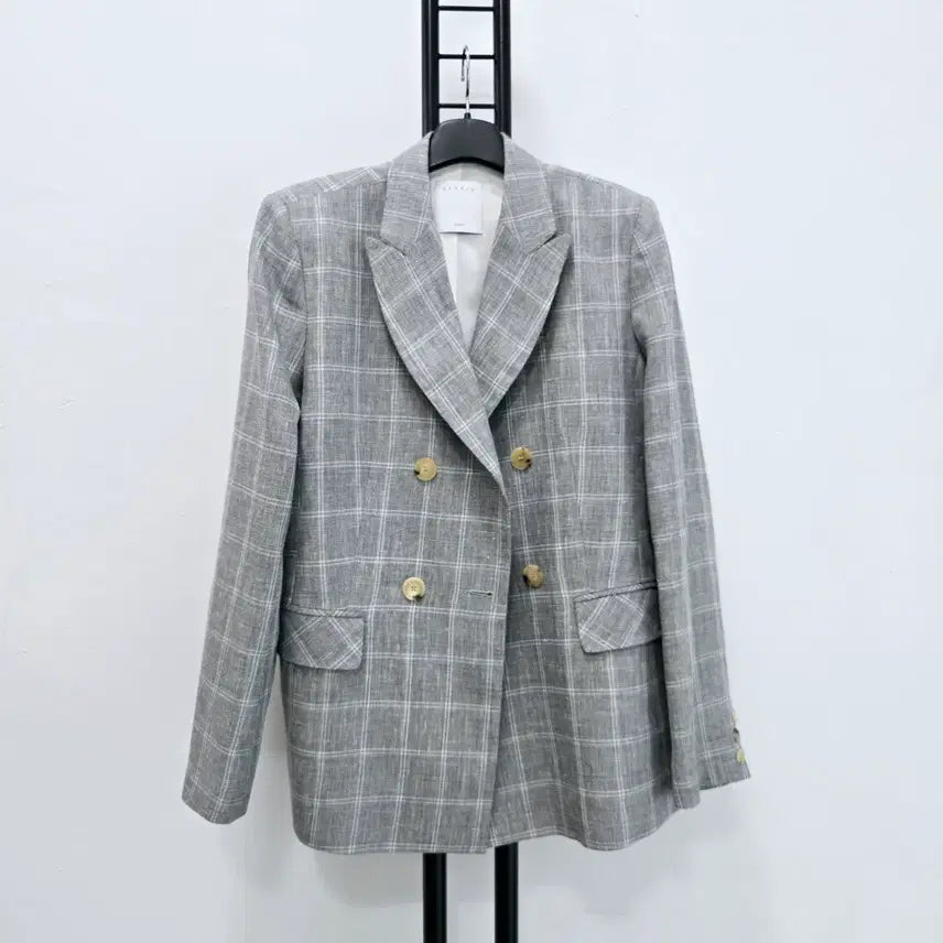 [BUNJANG] Sandro Checked Double-Button Blazer / 정품 산드로 SANDRO 체크 더블 버튼 블레이저