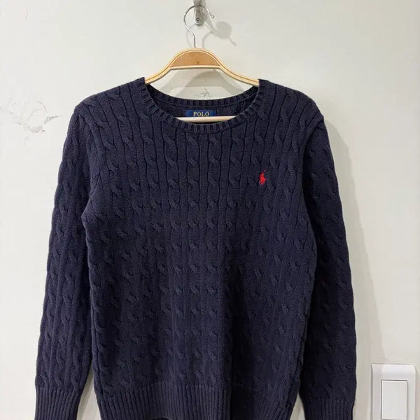 [BUNJANG] Polo Cable Knit Sweater / 140. 폴로 꽈배기 니트