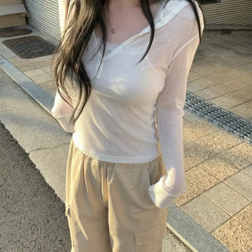 [BUNJANG] Livour Hood Layered Set / 새상품) 리브아워 후드 레이어드 세트 livour hood layered set