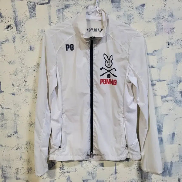 [BUNJANG] Pearly Gates Zip-Up Windbreaker White / 파리게이츠 골프웨어 집업 바람막이 화이트