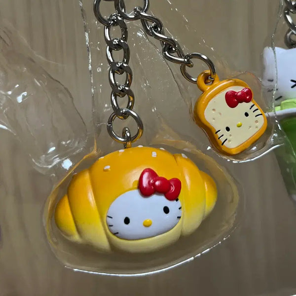 [BUNJANG] Hello Kitty Salt Bread & Bread Figure Keychain / 올리브영 헬로키티 대전 소금빵 식빵 피규어 키링 텐바이텐 키티