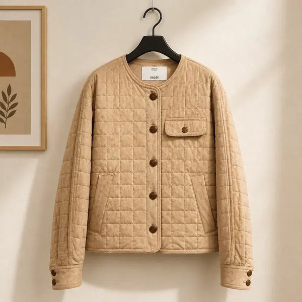 [BUNJANG] OBZEE 2021 Suede Touch Quilting Jacket / 오브제 OBZEE 2021 스웨이드 터치 퀼팅 자켓 76-90-155사이즈