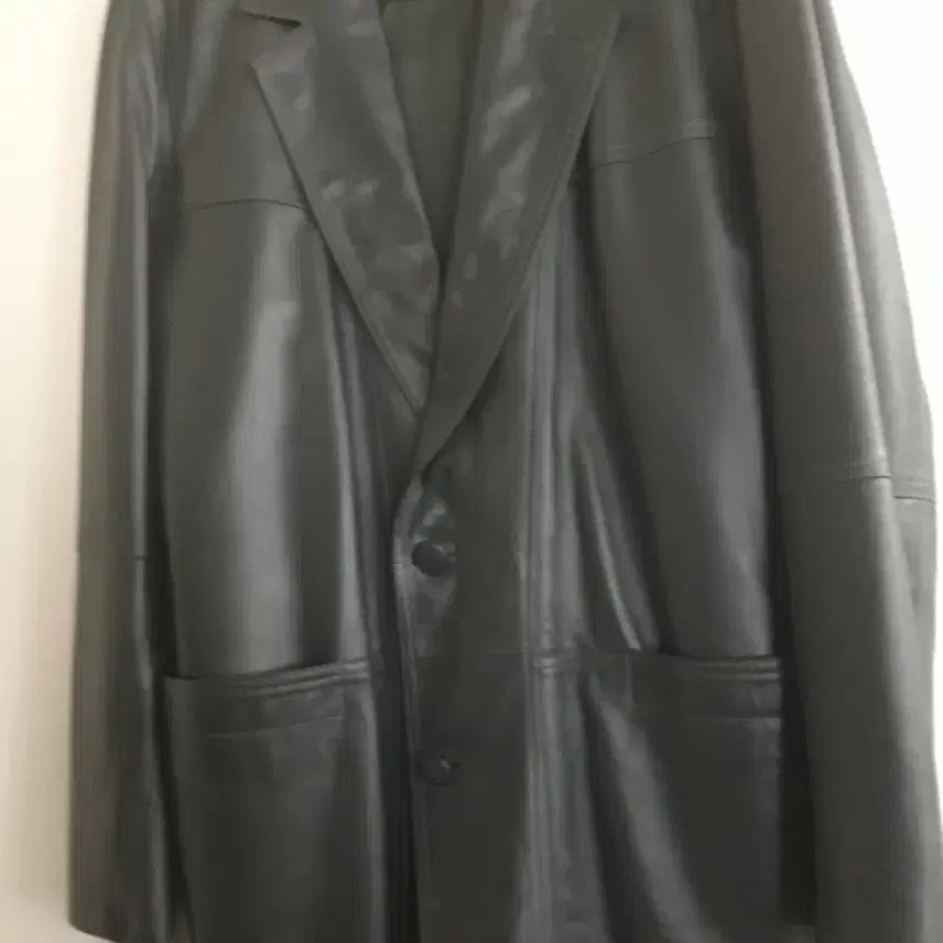 [BUNJANG] Black Leather Blazer Jacket / 자연스런 양가죽 블랙 레더 블레이저 자켓