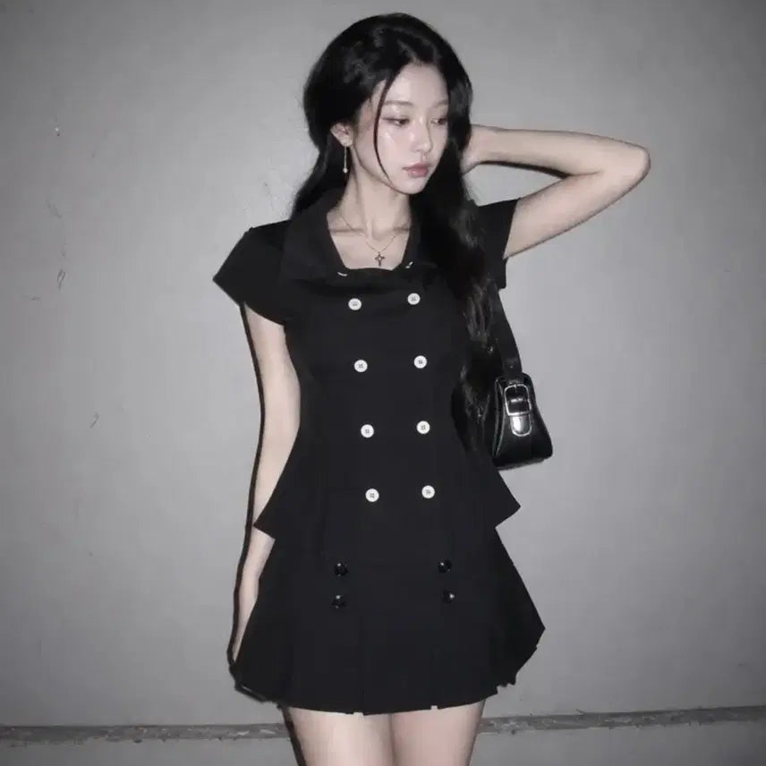 [BUNJANG] Double Button Two-Piece Set / 더블 버튼 투피스