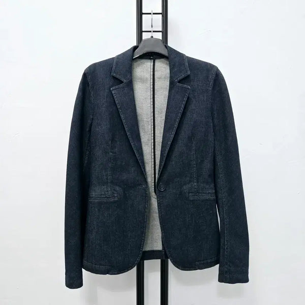 [BUNJANG] Theory Women's Denim Blazer Jacket / 정품 띠어리 THEORY 청자켓 여성 블레이저