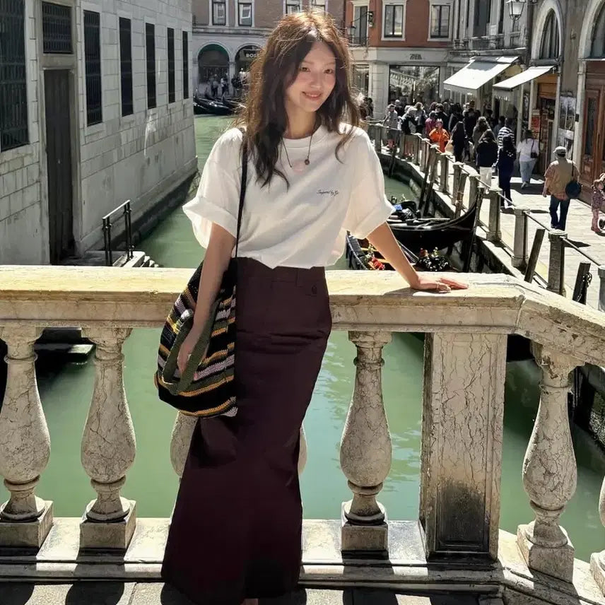 [BUNJANG] Gede Burgundy Long Skirt / 게드 버건디 롱 스커트
