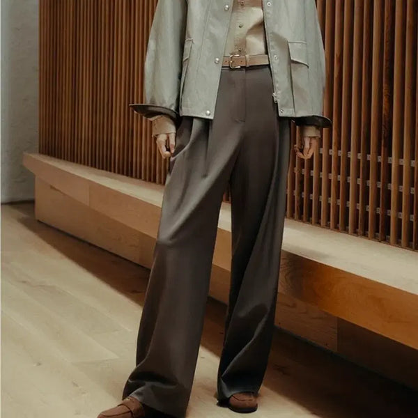 [BUNJANG] Sistina Wide Slacks Brown / 시스티나 와이드슬랙스 브라운