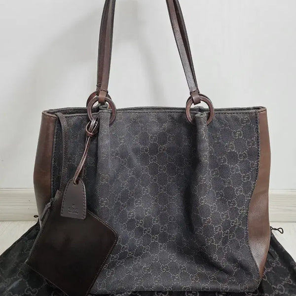 [BUNJANG] Gucci GG Canvas Shirring Shoulder Bag (Authentic) / (정품) 구찌 GG 캔버스 셔링 숄더백