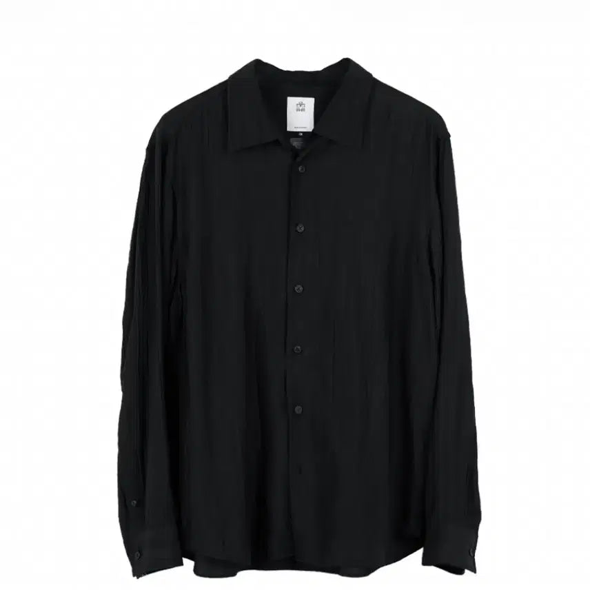 [BUNJANG] Polierter Krinkle Shirt Black / 폴리테루 크링클 셔츠 블랙 3