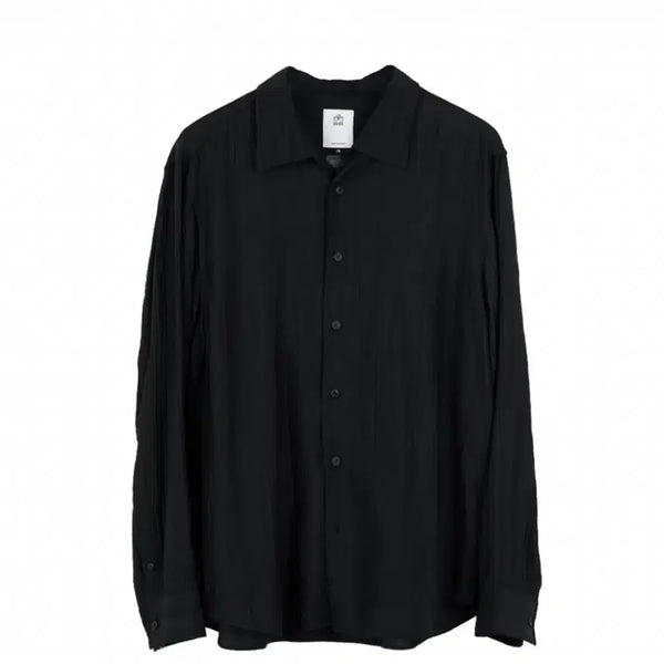 [BUNJANG] Polierter Krinkle Shirt Black / 폴리테루 크링클 셔츠 블랙 3