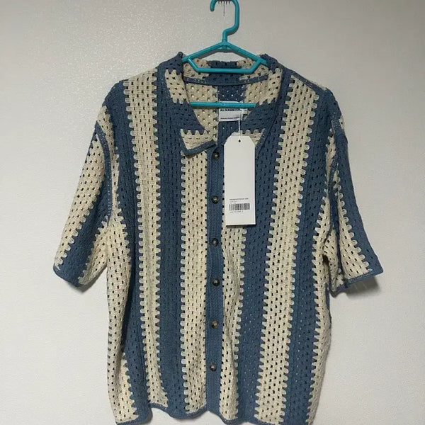 [BUNJANG] Dimitri Black Men's Striped Button-Down Shirt XL / [새상품] 남자셔츠