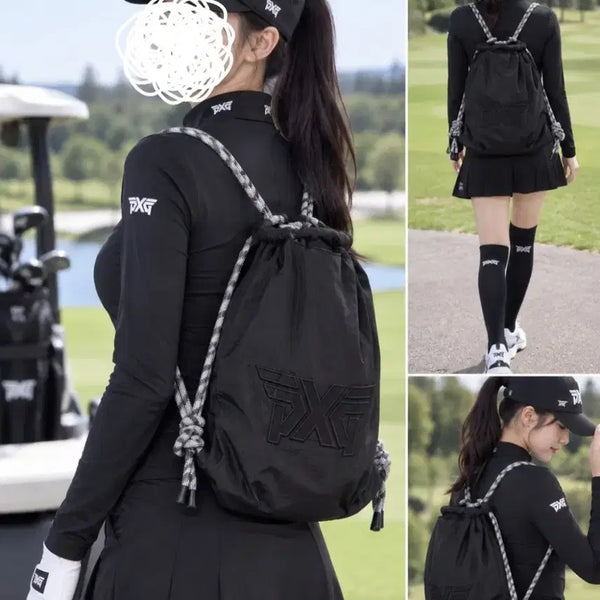 [BUNJANG] PXG Rope String Backpack (Black) / PXG 골프 로프 스트링 백팩 (블랙)
