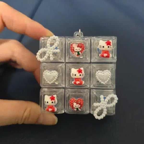 [BUNJANG] Hello Kitty 9-Keycap Charm Keychain / 키티  9구 키캡 키링