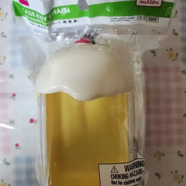 [BUNJANG] Daiso Cream Soda Keychain Case Yellow / 일본 다이소 크림소다 메론소다 키체인 케이스 옐로우 노란색 노랑색