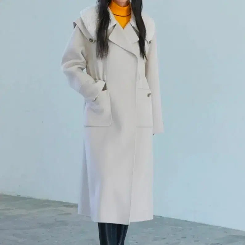 [BUNJANG] Egoist Long Coat Ivory 55 / 에고이스트 모 롱코트(새상품)