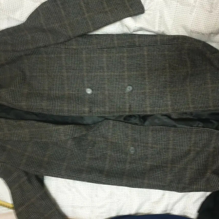 [BUNJANG] Men's Check Pattern Long Coat - Size M / 체크 패턴 롱코트 m 맥시코트 색은 다름