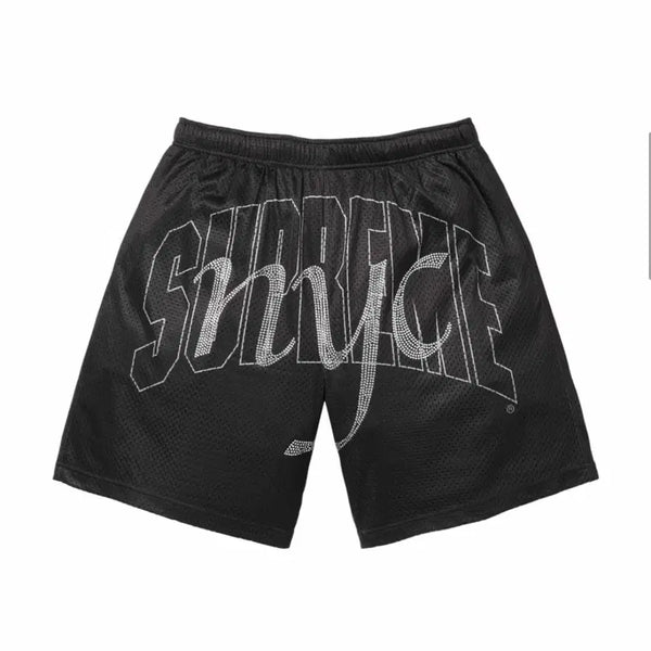 [BUNJANG] Supreme Rhinestone Mesh Shorts Black / 슈프림 라인스톤 매쉬 쇼츠 블랙