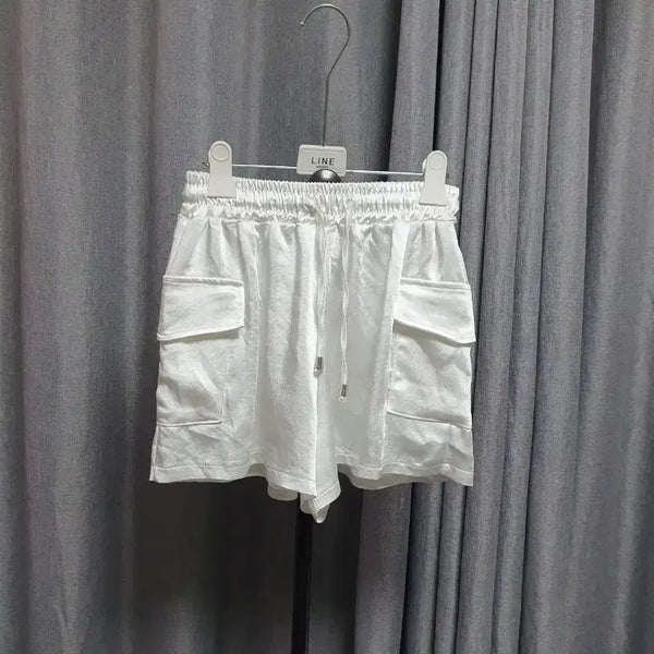 [BUNJANG] White Silk Shorts / 화이트 실킷 반바지