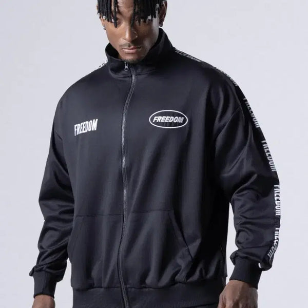 [BUNJANG] FREEDOM Lettering Track Jacket Zip-Up / FREEDOM 프리덤 트랙탑 집업 올라잇