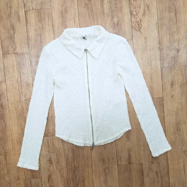 [BUNJANG] MAGJAY Crinkle Zip-Up Blouse / 매그제이(MAGJAY) 크링클 집업 블라우스 55