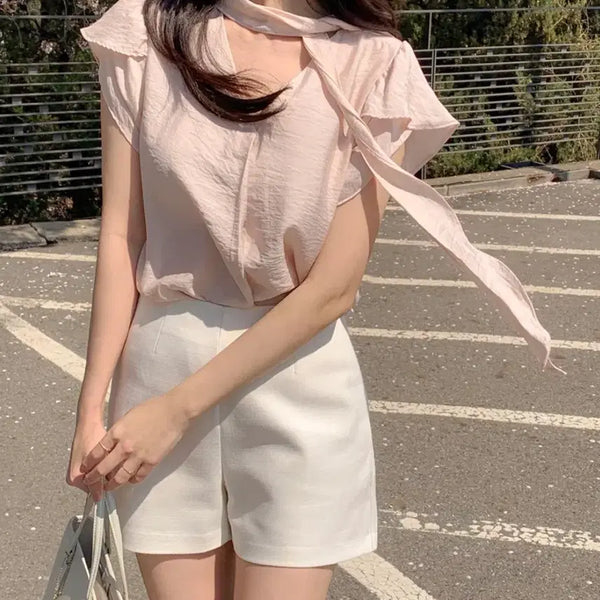 [BUNJANG] Every Morning Tulip Tie Blouse / 에브리모닝 튤립 타이 블라우스